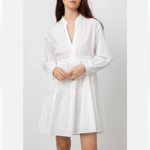 RAILS Ivy Dress NWT White Cotton Poplin Drawstring Waist Large Coastal Grandma‎